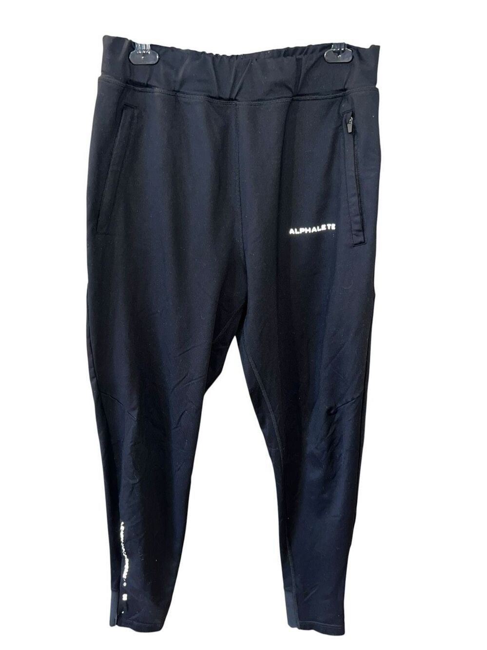 Alphalete athletic men’s M black joggers zip side pocket active pants